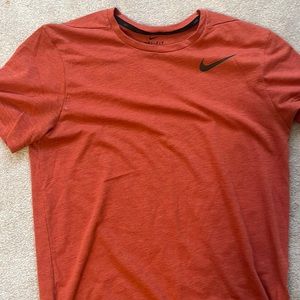 NIKE DRYFIT short sleeve Orange/red mens short sleeve Tee- size medium